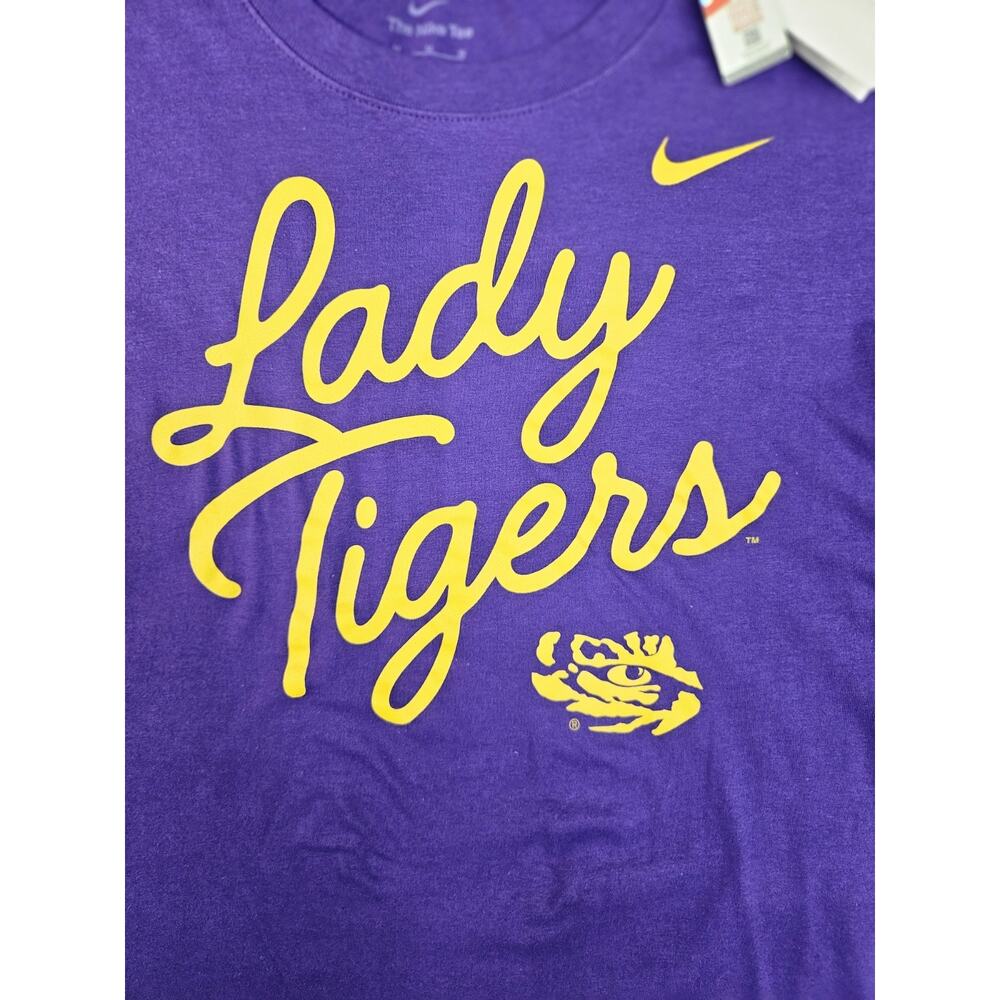 NWT Nike Womens LSU Tigers Script Over Logo Purple T-Shirt Size Medium - Picture 4 of 9